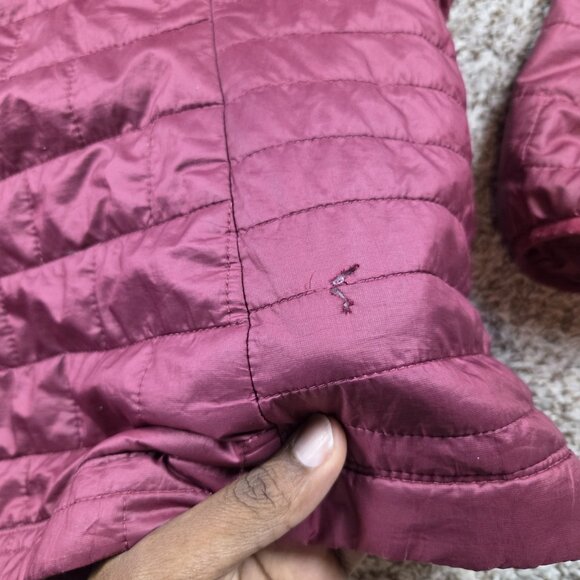 Patagonia Jacket Womens Large Red Nano Puff Full Zip Outdoor Flaws* - Picture 12 of 13